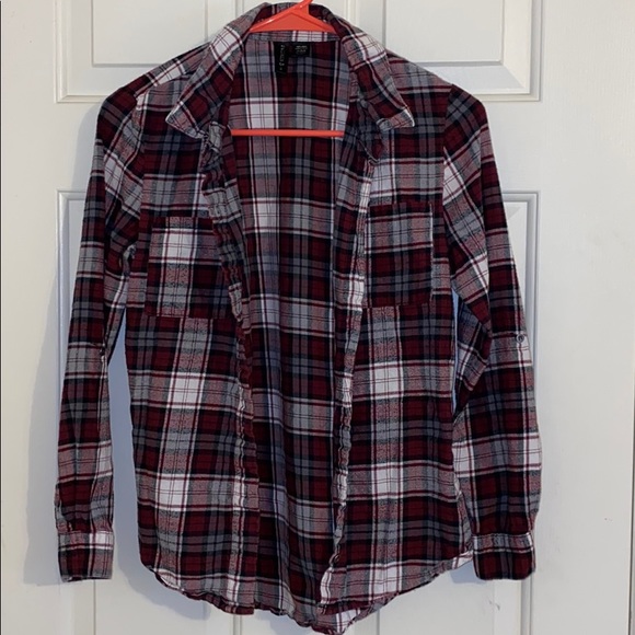 Full Tilt Tops - red black white flannel